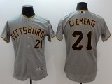 2016 Pittsburgh Pirates 21 Roberto Clemente gray elite baseball jersey