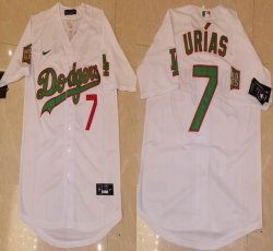 Custom Nike Los Angeles Dodgers #7 Julio Urias white majestic baseball jerseys