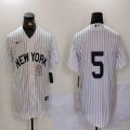 Nike New York Yankees 5# white MLB baseball Jersey-BD 02