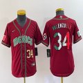 Youth 2023 World Cup Mexico #34 Fernando Valenzuela red blank majestic baseball jerseys 11