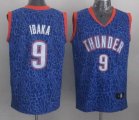 Oklahoma City Thunder #9 Serge Ibaka Blue Decorative pattern Jerseys