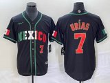 2023 World Cup Mexico #7 Julio Urias black majestic baseball jerseys 104