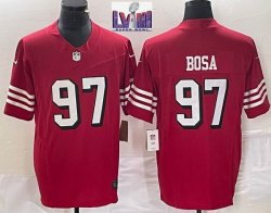 Nike 49ers #97 Nick Bosa throwback red Nike Vapor F.U.S.E. Limited Jersey 03