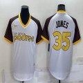 San Diego Padres #35 Randy Jones white brown Throwback majestic baseball Jersey