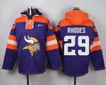 Custom Nike Minnesota Vikings #29 Rhodes purple orange nfl Hooded Sweatshirt