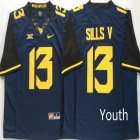 Youth West Virginia Mountaineers #13 David Sills V blue College Football jersey-PNS