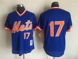 2017 New York Mets 17# hernandez Blue throwback MLB baseball Jersey