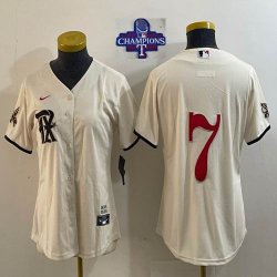 2023 Champions Youth Nike Texas Rangers #7 beige majestic baseball jerseys