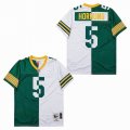 Green Bay Packers #5 Paul Hornung Green white splits Throwback NFL jerseys