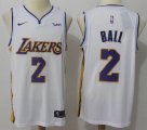 Nike Lonzo Ball #2 Los Angeles Lakers white nba basketball Jerseys(1)