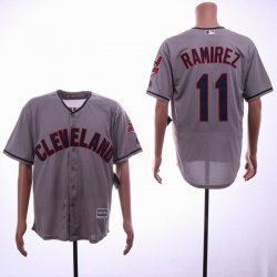 Cleveland Indians Cerrano #11 Jose Ramirez gray majestic baseball Jerseys