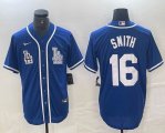 Nike Los Angeles Dodgers #16 Will Smith blue MLB baseball Jersey Joint name -BD 01