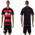 2015-2016 Bayer 04 Leverkusen club red black soccer jersey away