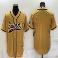 Nike New Orleans Saints blank yellow baseball jerseys Joint name-BD