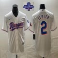 2023 Champions Nike Texas Rangers #2 Marcus Semien white majestic baseball jerseys