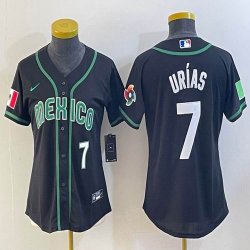 Youth 2023 World Cup Mexico #7 Julio Urias black majestic baseball jerseys 02