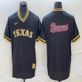 Nike Texas Rangers blank black majestic baseball jersey big logo-BD