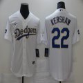 Nike Angeles Dodgers #22 Clayton Kershaw white World Series Champions majestic baseball jersey