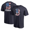 Men's Boston Red Sox Dustin Pedroia Fanatics Branded Navy 2018 Memorial Day Banner Wave Player T-Shirt