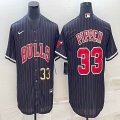 Nike Chicago Bulls 33 Scottie Pippen black baseball jerseys Joint name-BD 01