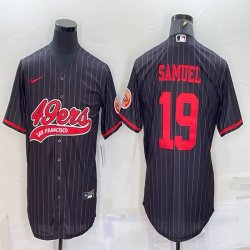 Nike 49ers #19 Deebo Samuel black baseball jerseys Joint name-BD 01