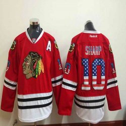 Chicago Blackhawks #10 Patrick Sharp red usa flag hockey Jerseys