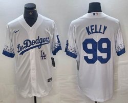 Nike Dodgers #99 Joe Kelly white fashion MLB baseball Jersey Joint name -BD 04