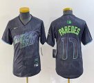 Youth Nike Tampa Bay Rays #17 Paredes black majestic baseball jersey city version 01