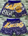 Los Angeless Lakers purple white nba shorts -LT