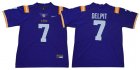 LSU Tigers Odell #7 Grant Delpit NCAA Football Jersey - Purple