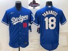 2024 World Series Champions Nike Los Angeles Dodgers #18 Yoshinobu Yamamoto blue Flexbase Authentic Collection Jersey