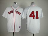 Boston Red Sox #41 Blank White MLB Jerseys