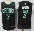 Jordan Logo Boston Celtics #7 Jaylen Brown black NBA basketball Jersey-S8