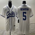 Indianapolis Colts #5 Anthony Richardson white baseball jerseys Joint name-BD