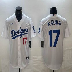 Los Angeles Dodgers #17 Shohei Ohtani Nike white majestic baseball Jersey 02