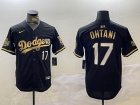 Los Angeles Dodgers #17 Shohei Ohtani Nike black gold majestic baseball Jerseys -BD