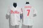 Philadelphia Phillies #7 Maikel Franco white red stripe Flexbase Authentic Collection Jersey