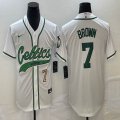 Nike Boston Celtics #7 Jaylen Brown white baseball jerseys Joint name-BD