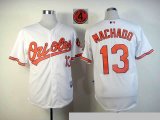 Baltimore Orioles #13 Manny Machado White Hall OF FAME patch MLB Jerseys