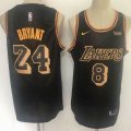 Nike Los Angeles Lakers #24 and #8 Kobe Bryant black throwback NBA jersey-LT