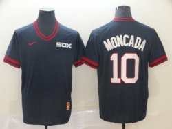 Nike Chicago White Sox #10 Yoan Moncada blue throwback baseball jersey