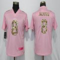 Women Nike Baltimore Ravens 8 Jackson Pink Color Rush Limited Jersey