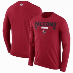 Men\'s Atlanta Falcons Nike Red Sideline Legend Staff Performance Long Sleeve T-Shirt