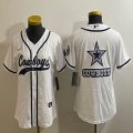 Youth Nike Dallas Cowboys blank white baseball jerseys Joint name-BD 01