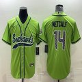 Seattle Seahawks #14 D.K. Metcalf green baseball jerseys Joint name-BD