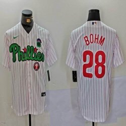 Nike Philadelphia Phillies #28 Alec Bohm white majestic baseball jersey Joint Name 01