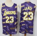 Los Angeles Lakers #23 LeBron James purple throwback nba jersey-S8