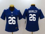 Women Nike New York Giants #26 Saquon Barkley blue color Rush Limited Jersey