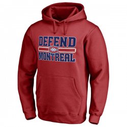 Men\'s Montreal Canadiens Fanatics Branded Red Hometown Collection Defend Pullover Hoodie