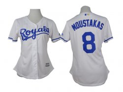 women Kansas City Royals #8 Mike Moustakas white MLB Jerseys